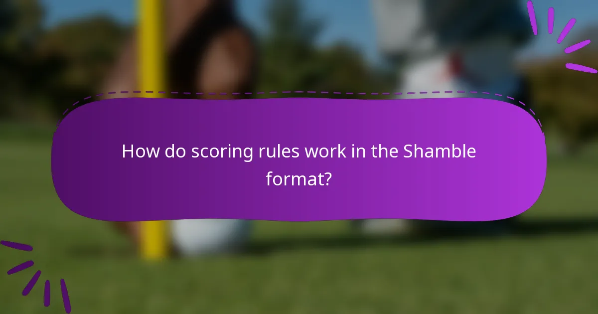 How do scoring rules work in the Shamble format?