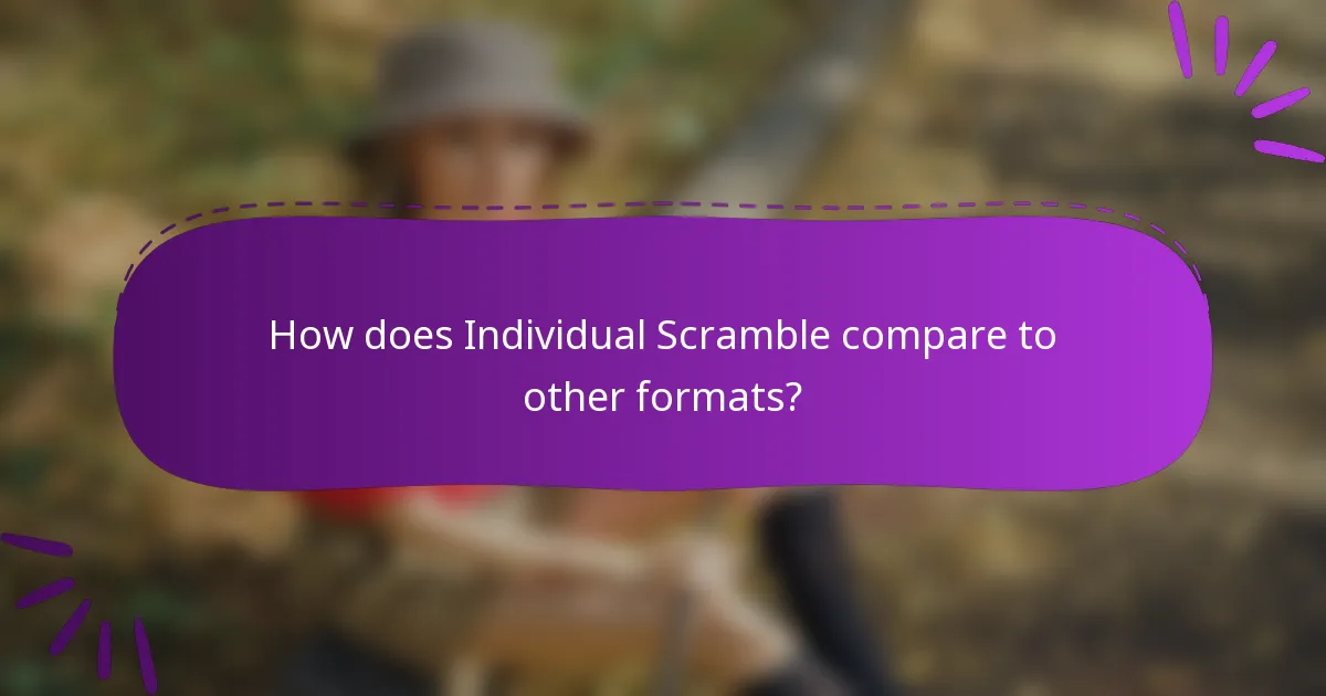 How does Individual Scramble compare to other formats?