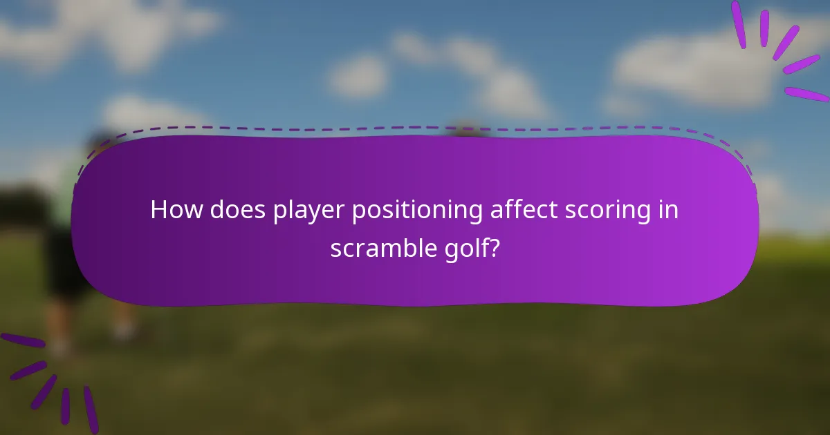 How does player positioning affect scoring in scramble golf?
