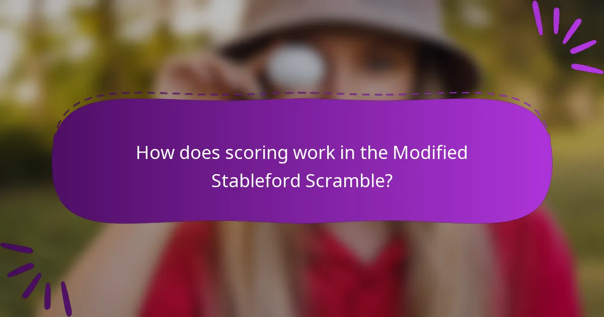 How does scoring work in the Modified Stableford Scramble?