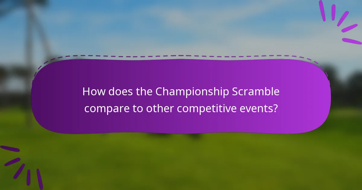 How does the Championship Scramble compare to other competitive events?
