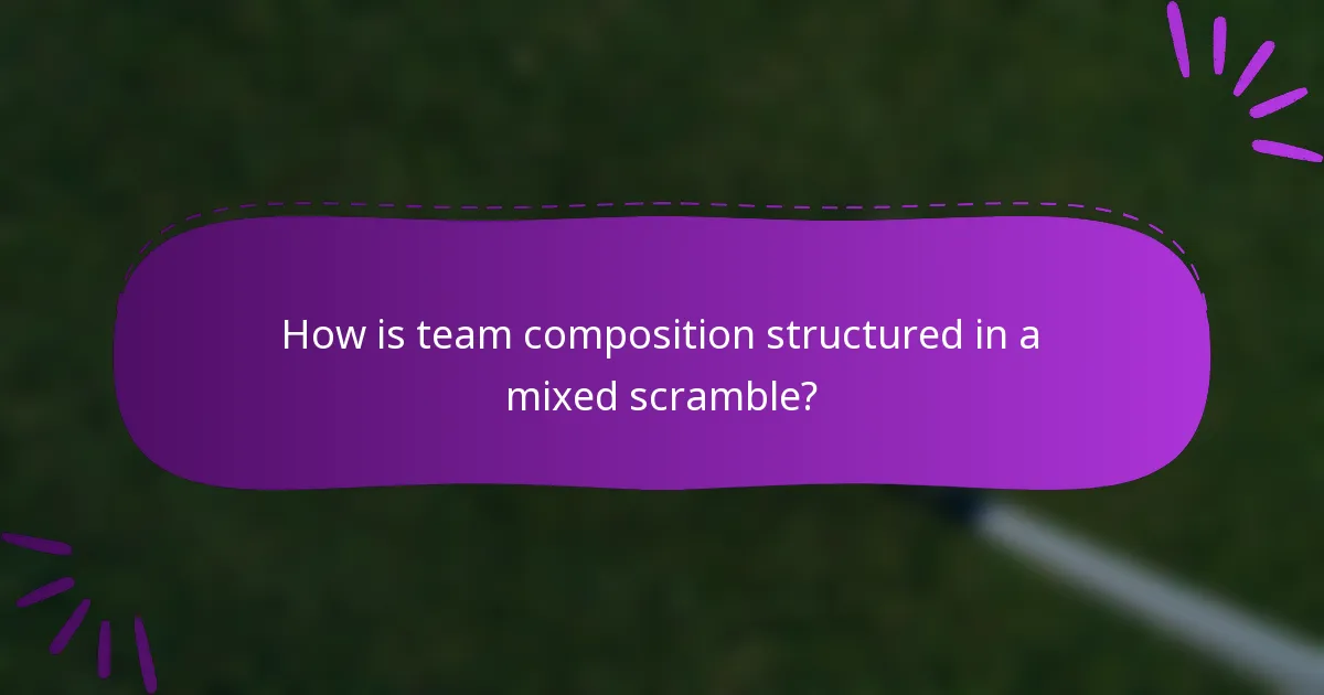 How is team composition structured in a mixed scramble?