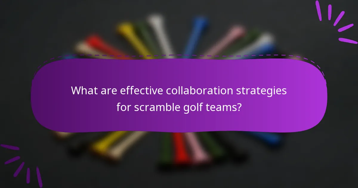 What are effective collaboration strategies for scramble golf teams?