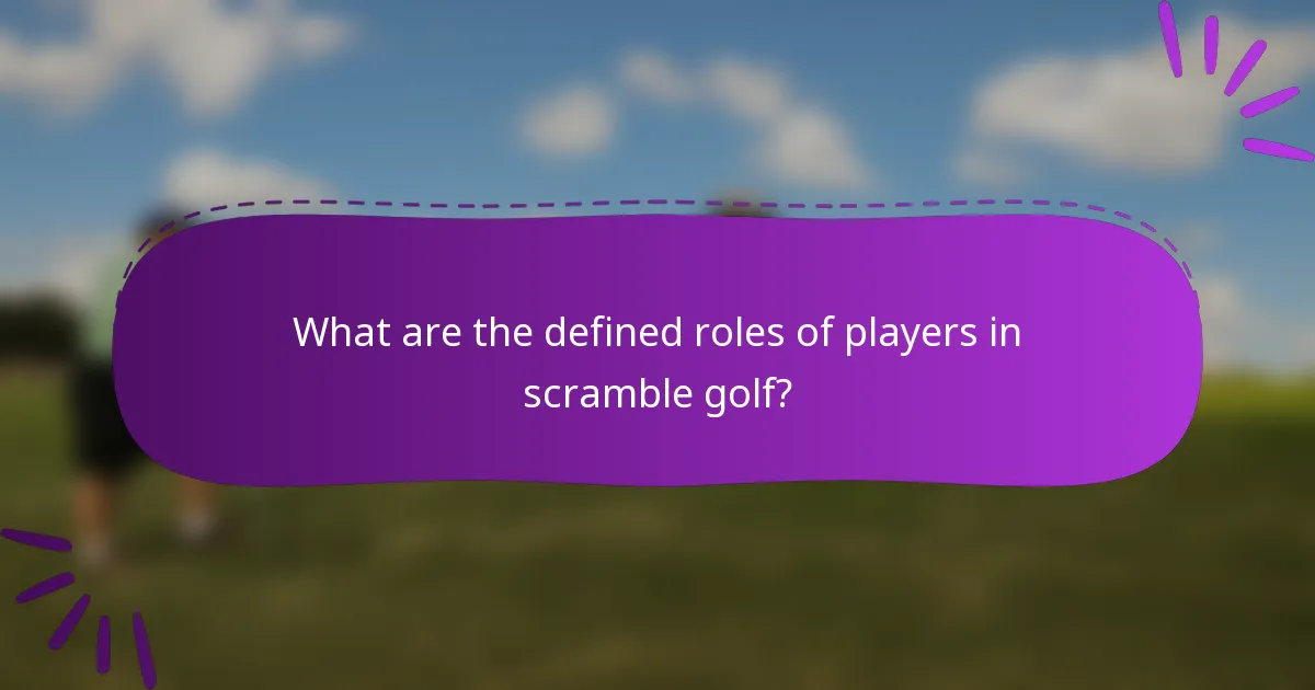 What are the defined roles of players in scramble golf?