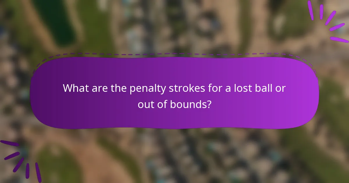 What are the penalty strokes for a lost ball or out of bounds?