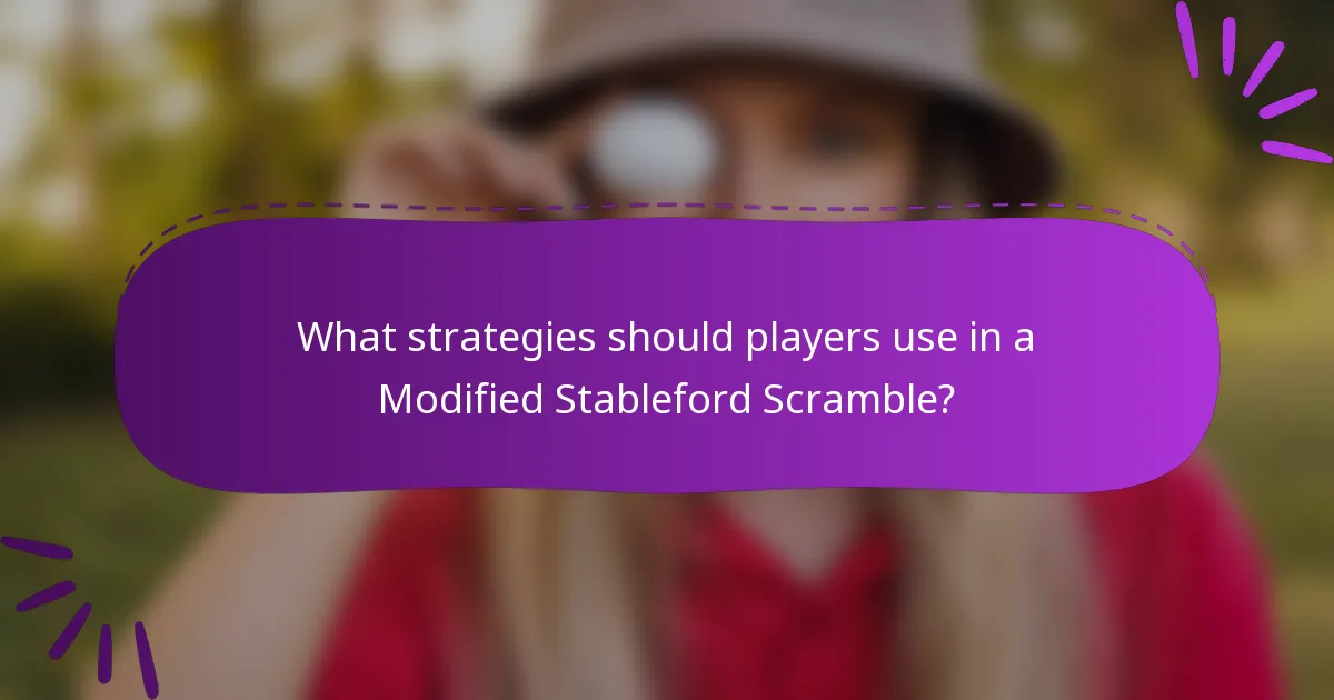 What strategies should players use in a Modified Stableford Scramble?