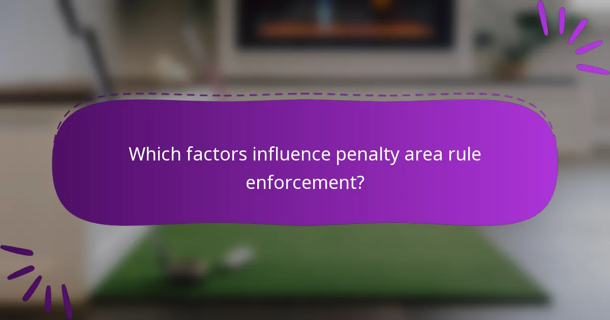 Which factors influence penalty area rule enforcement?